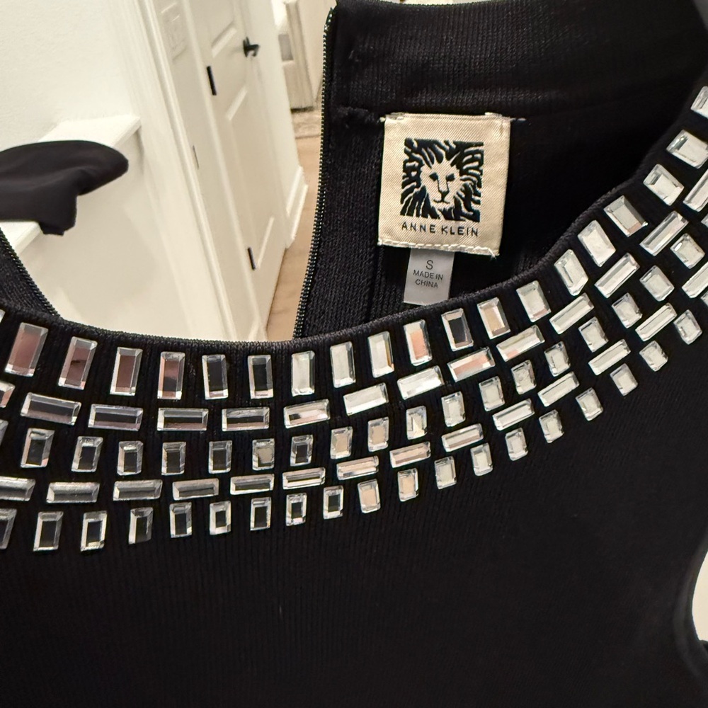 Anne Klein Black Top with Silver Embellishments